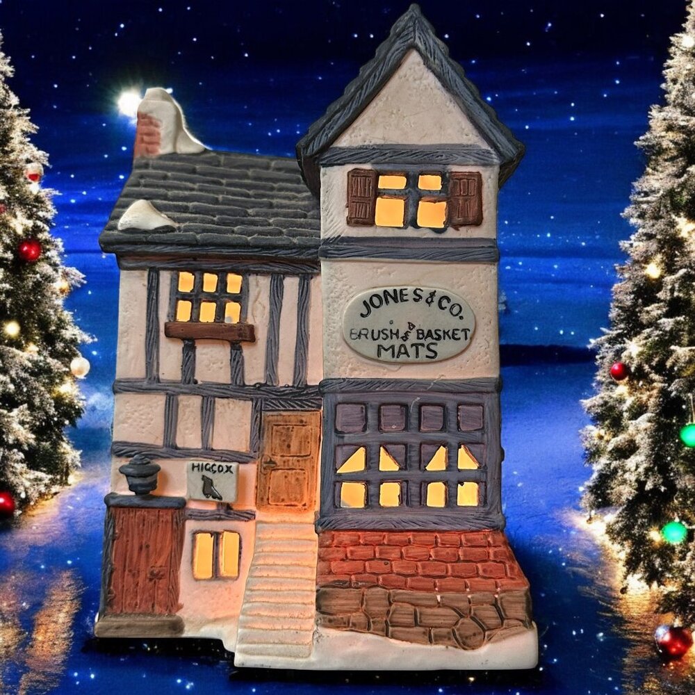 Dept 56 Jones & Co Brush and Basket Shop Dickens Village Building - 1984